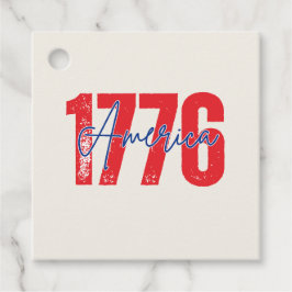Etiquetas Para Lembrancinhas '1776 América' 250º Aniversário 4 de Julho Marfim