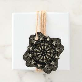 Etiquetas Para Lembrancinhas 19º Aniversário do Casamento Mandala Medallion Tex