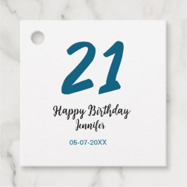 Etiquetas Para Lembrancinhas 21 anos negrito - letra azul simples mínimo