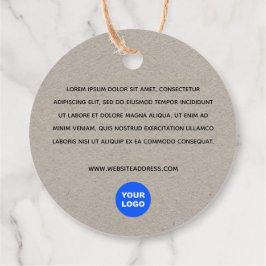 Etiquetas Para Lembrancinhas 2" Round Kraft Adicionar logotipo com descrição Te