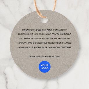 Etiquetas Para Lembrancinhas 2" Round Kraft Adicionar logotipo com descrição Te
