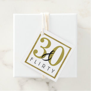 Etiquetas Para Lembrancinhas 30 e Flirty Dourado aniversário de 30 anos Party