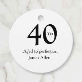Etiquetas Para Lembrancinhas 40 years aged to perfection birthday name simple 