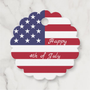 Etiquetas Para Lembrancinhas 4 de julho American Flag Heart Flag Fireworks