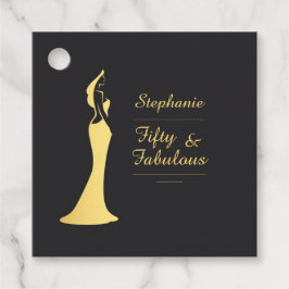 Etiquetas Para Lembrancinhas 50º aniversário moderno do coquetel Dourado