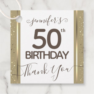 Etiquetas Para Lembrancinhas 50º Aniversário Obrigado Dourado Escrito Elegant