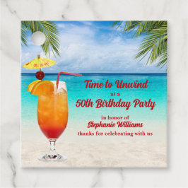 Etiquetas Para Lembrancinhas 50th Birthday Summer Cocktail Beach Party