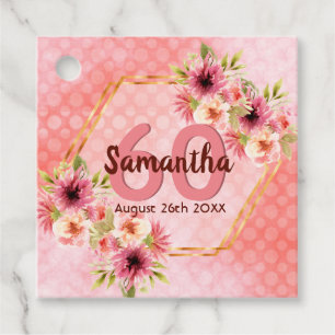 Etiquetas Para Lembrancinhas 60ª festa de aniversário de flores de ouro de cora