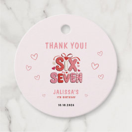 Etiquetas Para Lembrancinhas 6 7 Birthday for Girls, Pink 7th Kids Party 