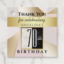 70 de Sparkle rosa Dourado Aniversário Obrigado