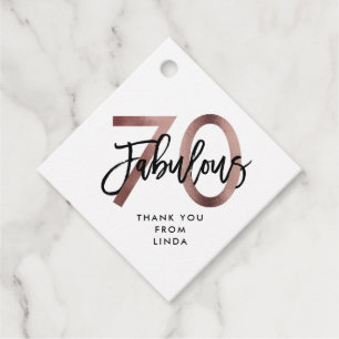 Etiquetas Para Lembrancinhas 70 fabuloso   Rosa moderno Elegante Dourado Aniver