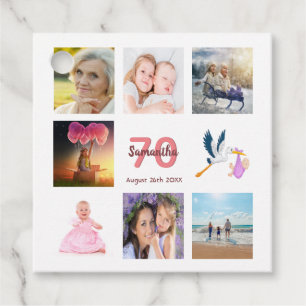 Etiquetas Para Lembrancinhas 70 festa de aniversário foto colagem obrigado