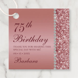 Etiquetas Para Lembrancinhas 75.º aniversário do Elegant