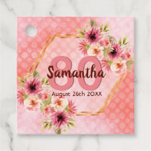 80 festa de aniversário flores de ouro de coral Ob