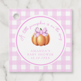 Etiquetas Para Lembrancinhas Abóbora com laço rosa em gaiola baby shower
