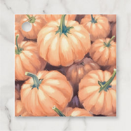 Etiquetas Para Lembrancinhas Abóboras Aquarela Dia de Ação de Graças Halloween