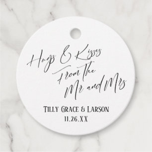 Etiquetas Para Lembrancinhas Abraços e beijos do Sr. e Sra. Simple Elegante