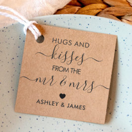 Etiquetas Para Lembrancinhas Abraços e beijos do Sr. e Sra. Tag, Kraft