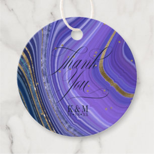 Etiquetas Para Lembrancinhas Abstrato Agate Wedding Obrigado Meia-Noite ID827