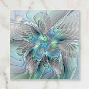 Etiquetas Para Lembrancinhas Abstrato Azul Borboleta Verde Fantasia Art Persona