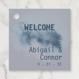 Etiquetas Para Lembrancinhas Abstrato moderno de Cinza azul de lâmina úmida de