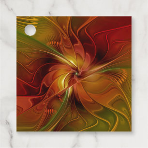 Etiquetas Para Lembrancinhas Abstrato Red Orange Green Art Flower Personalizada