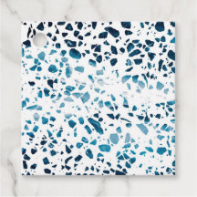 Abstrato Terrazzo Mosaico Marinho e padrão azul cl