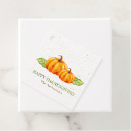 Etiquetas Para Lembrancinhas Ação de Graças de Watercolor Autumn Pumpkin