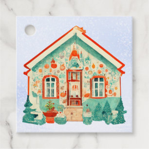 Etiquetas Para Lembrancinhas Adesivos de Presente de Natal de Casa Bonita