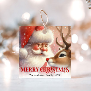 Etiquetas Para Lembrancinhas Adesivos de presente festivos de Natal com Papai N