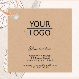 Etiquetas Para Lembrancinhas Adicione seu logotipo ao Kraft de promoção de text