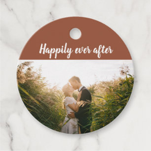 Etiquetas Para Lembrancinhas Adicione Sua Própria Foto de casamento Feliz Para