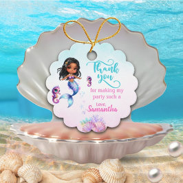 Etiquetas Para Lembrancinhas Afro mermaid Birthday Party - Under the Sea Splish
