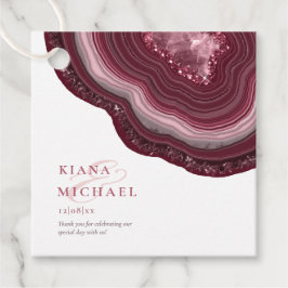 Etiquetas Para Lembrancinhas Agate Geode Glitter Obrigado Burgundy ID647
