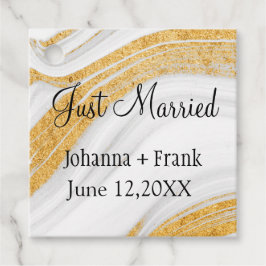 Etiquetas Para Lembrancinhas Agitar recem casados com Bandas Douradas