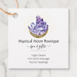 Etiquetas Para Lembrancinhas Aglomerado de Cristal de Ametista Lua Crescente Do