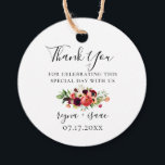 Etiquetas Para Lembrancinhas Agradecimento de Casamento Bohemian Blooms<br><div class="desc">Lindas flores em estilo boêmio em aquarela,  penas e grinalda de folhagem botânica em tons modernos de violeta,  burgundy,  coral,  pêssego,  rosa e verde,  etiquetas personalizadas de lembrancinha.</div>