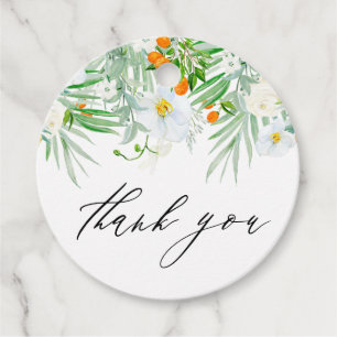 Etiquetas Para Lembrancinhas Agradecimento de Casamento com Orquídeas e Kumquat