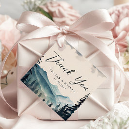 Etiquetas Para Lembrancinhas Agradecimento de Casamento com Pinheiros em Aquare