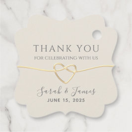 Etiquetas Para Lembrancinhas Agradecimento de Casamento em Marfim e Dourado