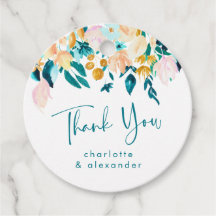 Agradecimento de Casamento Floral em Aquarela Eleg