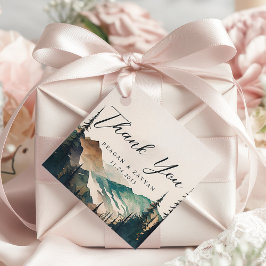 Etiquetas Para Lembrancinhas Agradecimento de Casamento Floresta Montanha Pine 