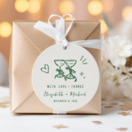 Etiquetas Para Lembrancinhas Agradecimento de Casamento Verde Creme Caprichoso