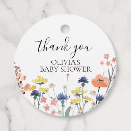 Etiquetas Para Lembrancinhas Agradecimento de chá de bebê floral em aquarela de