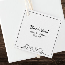 Etiquetas Para Lembrancinhas Agradecimento de Chá de Noiva de Cisne Manuscrito