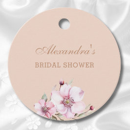 Etiquetas Para Lembrancinhas Agradecimento de Chá de Noiva Floral Rosa Corado
