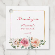 Agradecimento de Chuveiro de Bebê Flor de Aquarela
