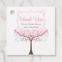 Agradecimento de Chuveiro de Noiva Floral Rosa com