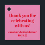 Etiquetas Para Lembrancinhas Agradecimento de Jantar de Noiva Cor-de-Rosa Ousad<br><div class="desc">Etiquetas de Agradecimento de Jantar de Noiva Cor-de-Rosa e Vermelho Tipografia Ousada Brilhante Divertida Simples Personalizadas</div>