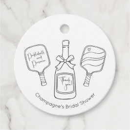 Etiquetas Para Lembrancinhas Agradecimento de Noivado com Prosecco e Pickleball